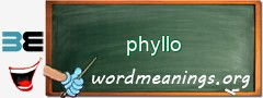 WordMeaning blackboard for phyllo